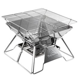 outdoor camping MT-2 Stainless Steel fold light BBQ stove 3-5 people travel charcoal barbecue stove
