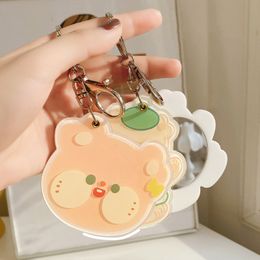 Netflix mini small female Keychains carry makeup mirror cute portable folding dormitory student girl heart mirror Z11026