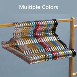 10pcs Anti-slip Clothes Hanger Drying Rack Coat Hanger Aluminium Alloy Hanging Racks Seamless Metal Clothing Hangers 220408