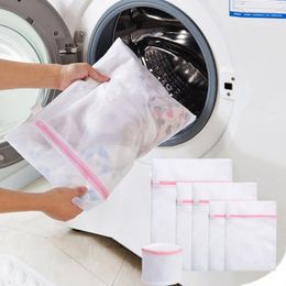 Folding Laundry Net Bag Mesh Bags For Delicates With Premium Zipper Travel Underwear Aid Bra Socks Storage Organize T9#