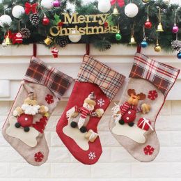 3 Styles New Arrival Christmas Stockings Decor Ornament Party Decorations Santa Christmas Stocking Candy Socks Bags Xmas Gifts Bag