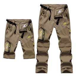 Spring Summer Quick Dry Men's Cargo Pants Removable Breathable OutdoorHiking Trekking Tactical Trousers 6XL 220330
