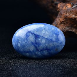 ICe Blue Vein Palm Stone Quartz Natural Gemstone Healing Crystal