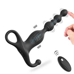 Nxy Anal Toys Plug Wireless Vibrator Prostate Massager Beads Big Butt Soft Silicone Buttplug Sex Good for Men Adults Gay 220510
