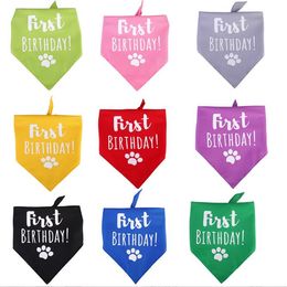 Dog Apparel Dog Birthday Bandanas First Birthday Dogs Puppy Bandana Triangle Scarf for Pets Party Supplies
