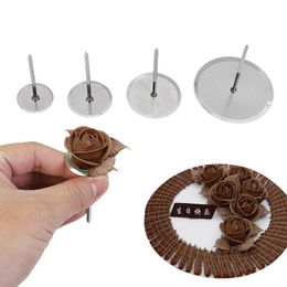 flowers decorating Australia - Baking & Pastry Tools 4pcs set Cake Flower Nails Stainless Steel Piping Nail Stands Removable Ice Cream DIY Decorating