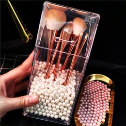 Storage Boxes & Bins Acrylic Makeup Brush Holder Dustproof Box With Cover Organiser Cosmetic Tool Pencil Lipstick Case