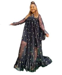 Ethnic Clothing Piece Set African Dresses For Women Summer Thick Mesh Club Party Long Maxi Dress Ramadan Eid Mubarak Abaya Dubai Muslim Robe