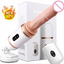 Penis Dildo Big Self-heating Vibrator sexy Toy Retractable Female Suction Cup Remote Control Machine