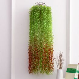 Simulation Vine Willow Garden Plastic Artificial Rattan Plants Wall Hanging Leaves Display Home Office Decor