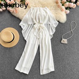 Women Sexy Off Shoulder Rompers Slash Neck Short Sleeve Balt Solid Jumpsuits Summer Beach Vacation Wide Leg Rompers 210715