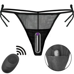 sexy Shop Super Strong Vibration Clitoris G-spot Stimulator Strap on Underwear Mini Vibrators for Women Bullet Vibrating Panties.