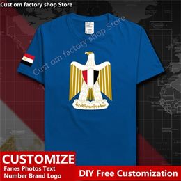 Egypt Country Flag T shirt DIY Custom Jersey Fans Name Number Brand Cotton T shirts Men Women Loose Casual Sports T shirt 220620