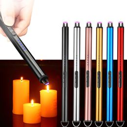Electric USB Kitchen Candle Lighter Rechargeable Windproof Cigarette Lighters Arc BBQ Flameless Candles Lighters