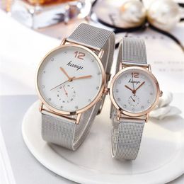 Gold Sliver Mesh Stainless Steel Couples Watches Women Top Casual Clock Ladies Wrist Watch Relogio Feminino Wristwatches