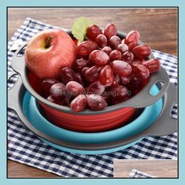 Colanders Strainers Kitchen Tools Kitchen Dining Bar Home Garden Ll Folding Sile Strainer Creative Fruit Filte In