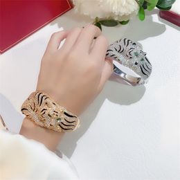 Novida venda imperdível bracelete tigre totalmente camadas pulseira neutra zircônia aaa festa estampa leopardo joias marca moda de