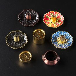 Fragrance Lamps Holes Censer Burner Plate Flower Statue Copper Seat Incense Holder ConeFragrance