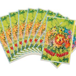 Gift Wrap 50PCS Kids Favours Gifts Bags Happy Birthday Party Decoration Baby Shower Jungle Animal Theme Plastic Loot Events Supplies