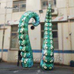 Customised Inflatable Squid Tentacle Model Full Printing Green Blow Up Octopus Arm Balloon With Suckers For Event