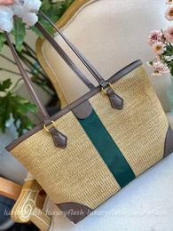 Fashion Weave Womens Designer Bag Totes Handbags 2022 Luxury Shoulder Crossbody Purses Straw Large Capacity Shopping Bag