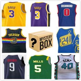 College Basketball Wears MYSTERY BOX any basketball jerseys Mystery Boxes Toys Gifts for Any soccer football hockey shirts man Allen 3 Iverson Sent at random mens