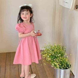 OLEKID 2022 Summer Girls Dress Backless Short Sleeve Baby Girl One Piece Dress 1-6 Years Kids Toddler Girl Princess Dress Y220510