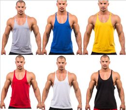 Tank Tops Muscle man Blank Stringer Cotton Training fitness exercise Singlet Bodybuilding Sport Undershirt Clothes Gym