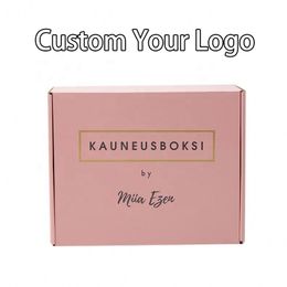 Custom Cardboard Cartons Mailer Box Pink Cosmetic Set Cosmetics Mailing Skin Corrugated Packaging Boxes 220704