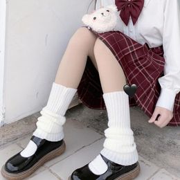 Socks & Hosiery Kawaii Lolita Leg Warmer Knitted Winter Female Boot Knee High Boots Leggings Warm Legs Women Cotton Ankle