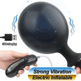 Super Powerful Vibration Inflatable Large Butt Plug Big Anal Dildo Vibrator Anus Vagina Dilator Prostate Massager Usb Charging