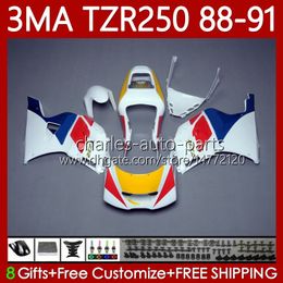 Bodys Kit For YAMAHA TZR-250 TZR 250 TZR250 R RS RR 88-91 Bodywork 115No.4 YPVS 3MA TZR250R 88 89 90 91 TZR250-R TZR250RR 1988 1989 1990 1991 MOTO Fairings Red blue yellow