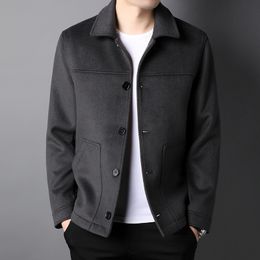 Men's Suits & Blazers Korean Lapel Woolen Jacket Men's Loose Short Coat Spr 220823