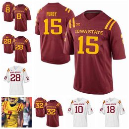 ISU Iowa State Cyclones College Football Jerseys Sean Shaw Jr. Jersey Re-al Mitchell Allen Lazard Breece Hall Kyle Kempt Custom Stitched