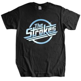 Men Cotton T Shirt Summer Tops The Strokes T Shirt Men Indie Rock Band Tshirt Bigger Size Homme Black Tshirt drop 220607