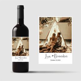 20pcs Custom Printing Po Wedding Bottle Sticker Personalize Design Birthday Party Stickers Invitations Wine Labels 220613