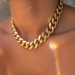 Pendant Necklaces Gold Color Choker Necklace For Women 1 Layers Heavey Punk Chain & Pendants Velvet Chokers Fashion Jewelry