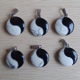 Pendant Necklaces 2022 Selling Top Quality Natural Stone Tai Chi Yin Yang Charm Pendants For Jewelry Making 6pcs/lot Wholesale