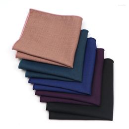 Bow Ties Solid Colour Polyester Bamboo Fibre Handkerchiefs For Men Classic Casual Suits Pocket Square Mens Black Khaki Blue Towels Gift Donn2