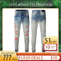 Mens jeans Women Slim Denim Skinny Pants Men's Distressed Ripped Skinny Jeanpants Skateboard Boy Size 28-40