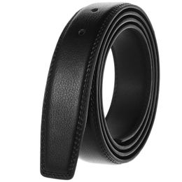 Belts 3.5cm Width Leather Belt Strap With Holes No Buckle Suitable For Pin Smooth Black Cofee