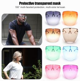 DHL Gradiente Máscara de protetora de protetora com copos de óculos com cover transparente Tampa de face completa Anti-FOG Máscaras de designer transparente FY9523 C0715G02