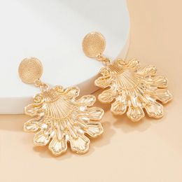 Dangle & Chandelier Punk Big Leaves Pendant Hanging Earrings Women Gold/Silver Color Fashion Drop Jewelry 2022 Trendy Girls Ear AccessoriesD