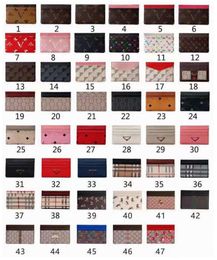 Wholesale Fashion Credit Card Holders Women Mini Wallets High Quality Genuine Leather Men Designer Pure Color Card Holder Wallet With Box