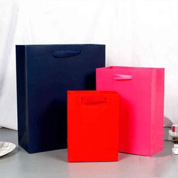 Avebien Solid Color Cardboard Paper Bag de atacado Aniversário Baby Maternidade Presente Roupas Bolsa de Compras de Compras J220714