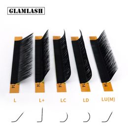 L L LC LD LU M N curl 16Rows False Eyelash Extensions Mink Black Material 7 15mm Mixed Tray L Makeup Lashes 220524