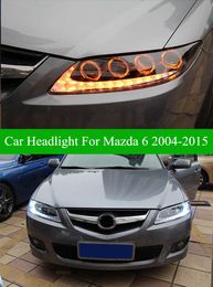 LED Daily Running Head Light Assembly For Mazda 6 Headlight 2004-2015 DRL Dynamic Turn Signal High Beam Car Accessories Lamp
