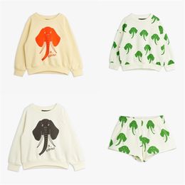 Kids Clothes Sweatshirts Shorts Spring Summer Girls Boys Elephant Printed Long Sleeve T Shirts Suit Childrens Clothings 220809