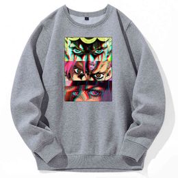 Sommer Herren Sweatshirts Jojo Golden Windprint Anime Übergroße Streetwear Fleece Mode Pullover Herren Harajuku Täglich Top Für Männer Y220615