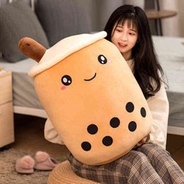 Cm Big Size Cartoon Bubble Tea Cup Pillow Filled Soft Back Funny Food Pop Toy Children Birthday Gift Room Decor J220704